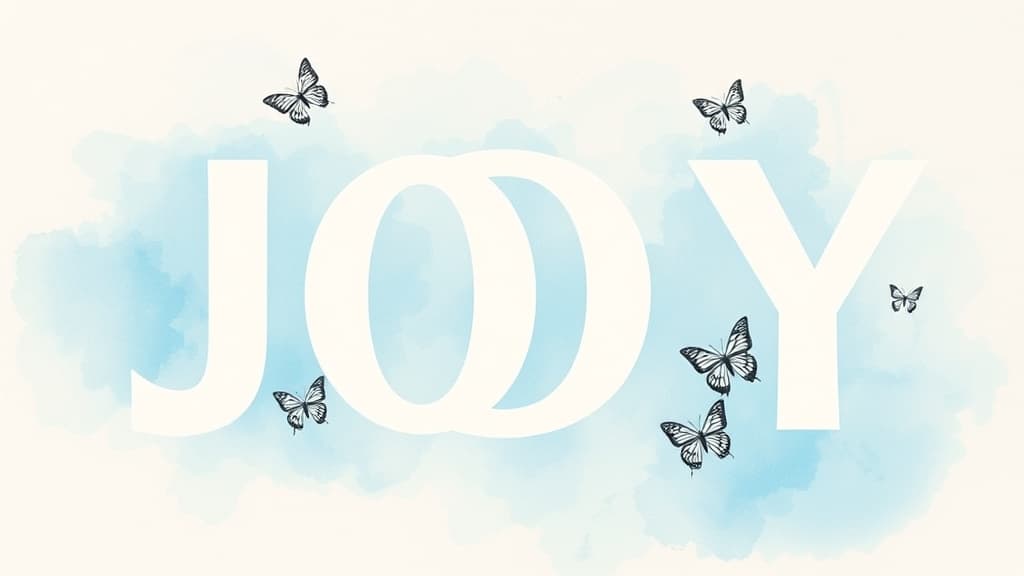 JOY — artistic typography page from inside the book